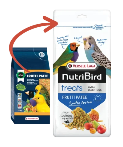 Συσκευασίες Orlux και Nutribird Treats Frutti Patee 250g