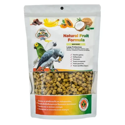 Συσκευασία Evia Parrots Large Natural Fruit Formula Maintenance 800g